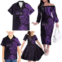 Personalised Lupus Warrior Family Matching Off The Shoulder Long Sleeve Dress and Hawaiian Shirt Never Give Up Polynesian Style LT05 - Polynesian Pride