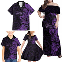 Personalised Lupus Warrior Family Matching Off Shoulder Maxi Dress and Hawaiian Shirt Never Give Up Polynesian Style