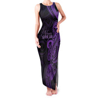 Personalised Lupus Warrior Family Matching Tank Maxi Dress and Hawaiian Shirt Never Give Up Polynesian Style LT05 Mom's Dress Purple - Polynesian Pride