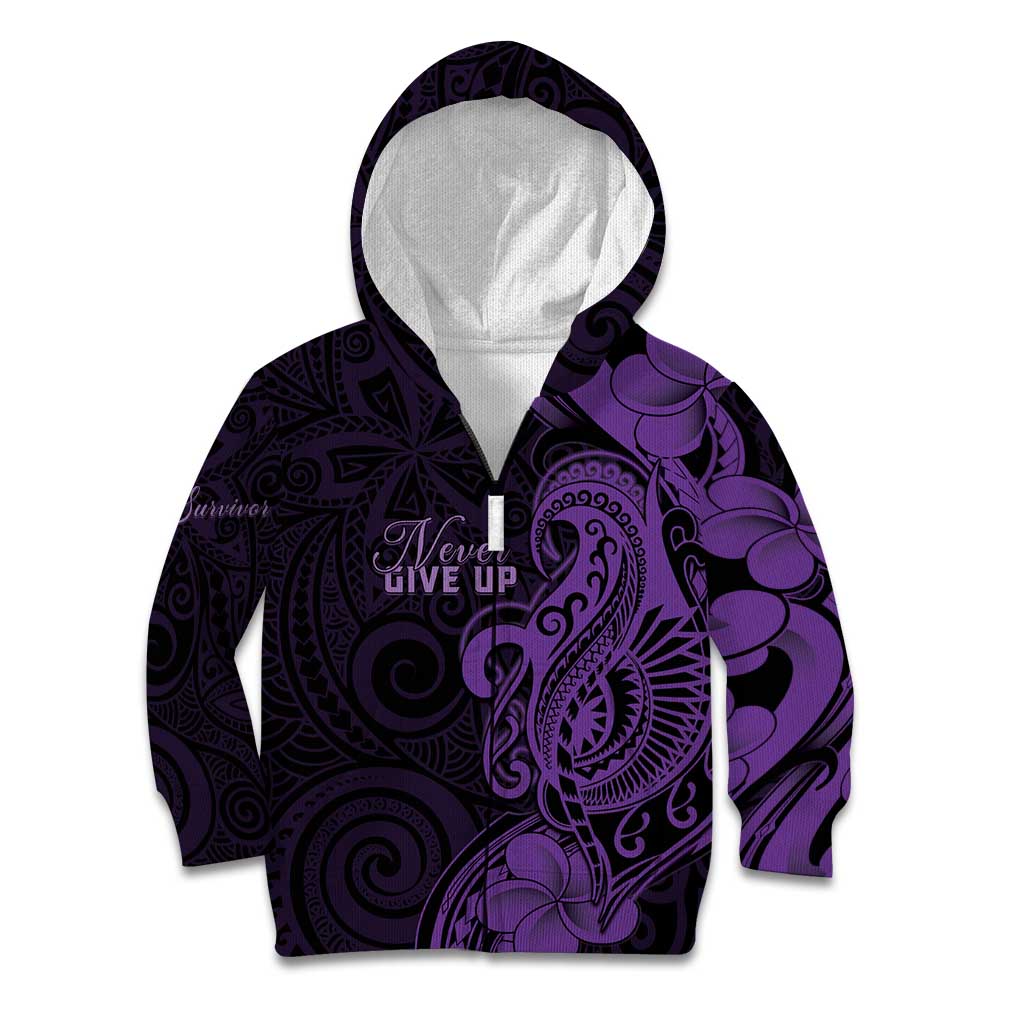 Personalised Lupus Warrior Kid Hoodie Never Give Up Polynesian Style
