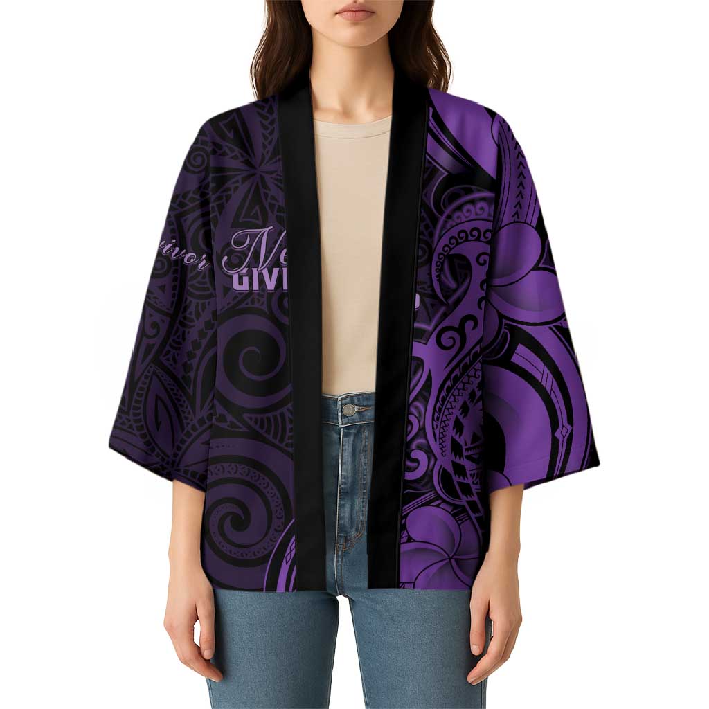 Personalised Lupus Warrior Kimono Never Give Up Polynesian Style