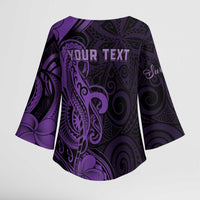 Personalised Lupus Warrior Kimono Sleeve Blouse Never Give Up Polynesian Style