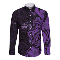Personalised Lupus Warrior Long Sleeve Button Shirt Never Give Up Polynesian Style