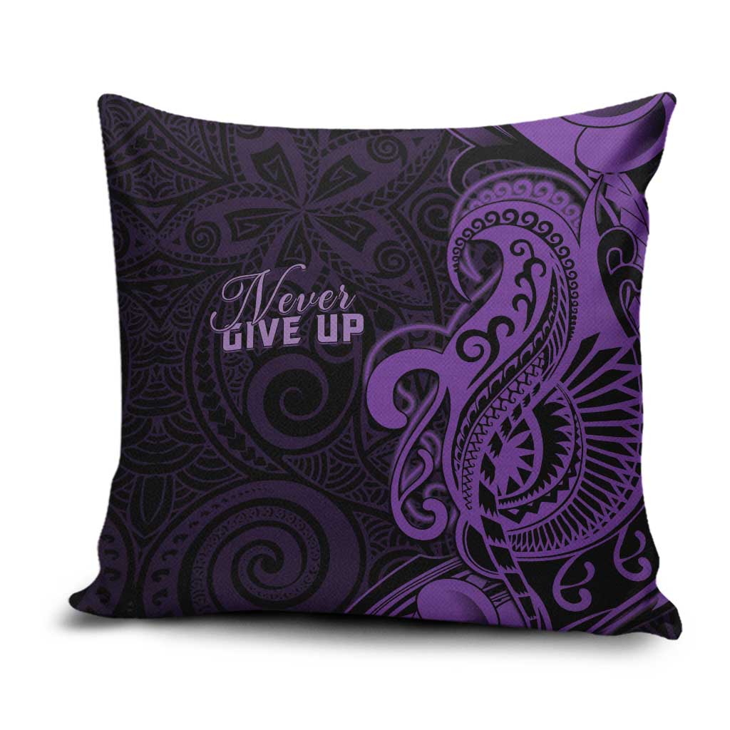 Lupus Warrior Pillow Cover Never Give Up Polynesian Style