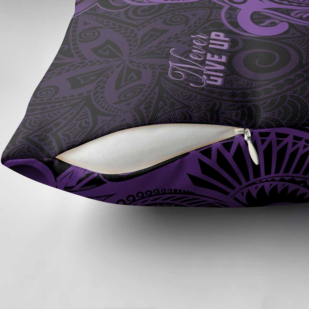 Lupus Warrior Pillow Cover Never Give Up Polynesian Style