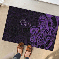 Lupus Warrior Rubber Doormat Never Give Up Polynesian Style
