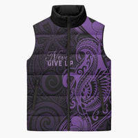 Personalised Lupus Warrior Sleeveless Puffer Jacket Never Give Up Polynesian Style