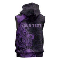 Personalised Lupus Warrior Sleeveless Zip Hoodie Never Give Up Polynesian Style