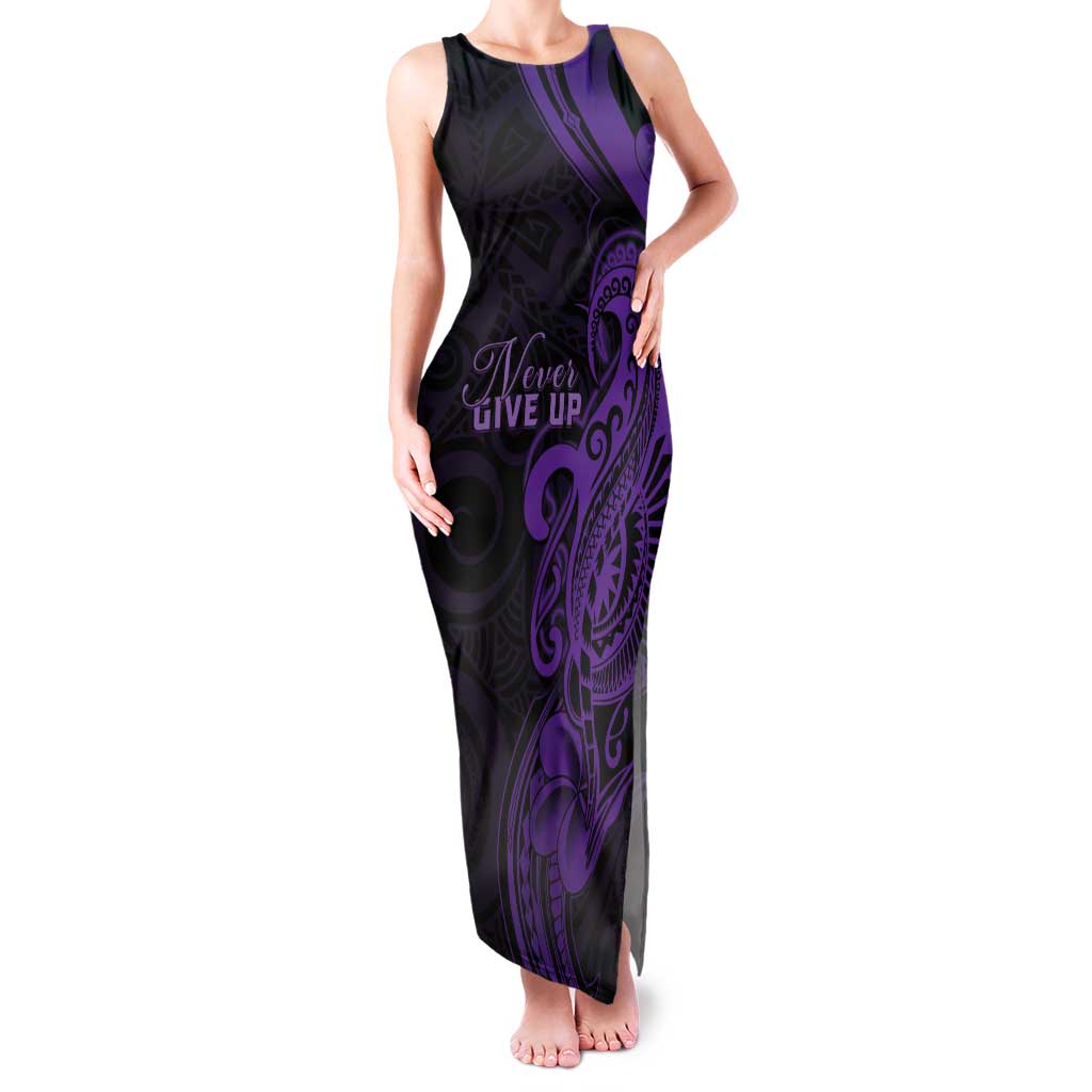 Personalised Lupus Warrior Tank Maxi Dress Never Give Up Polynesian Style