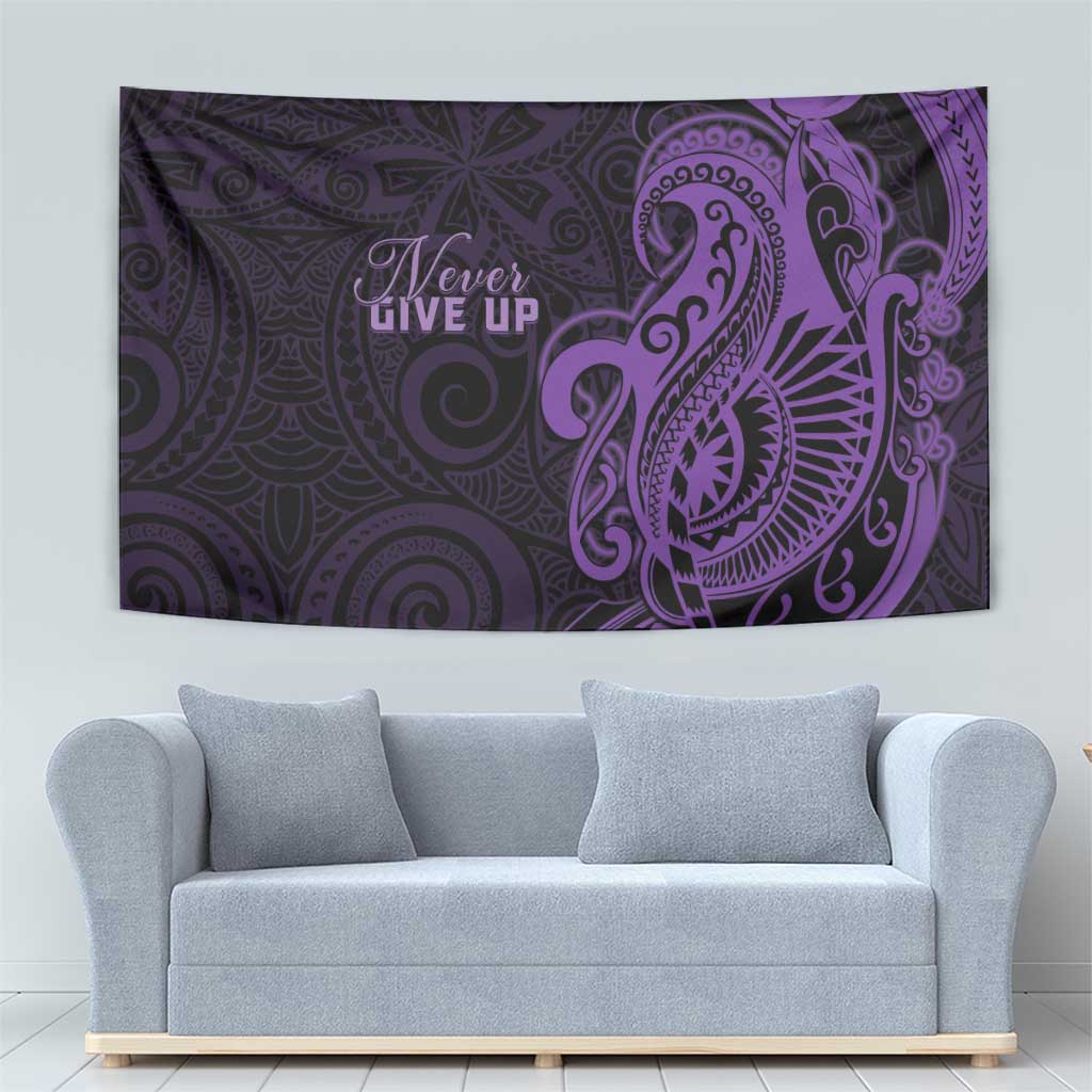 Lupus Warrior Tapestry Never Give Up Polynesian Style