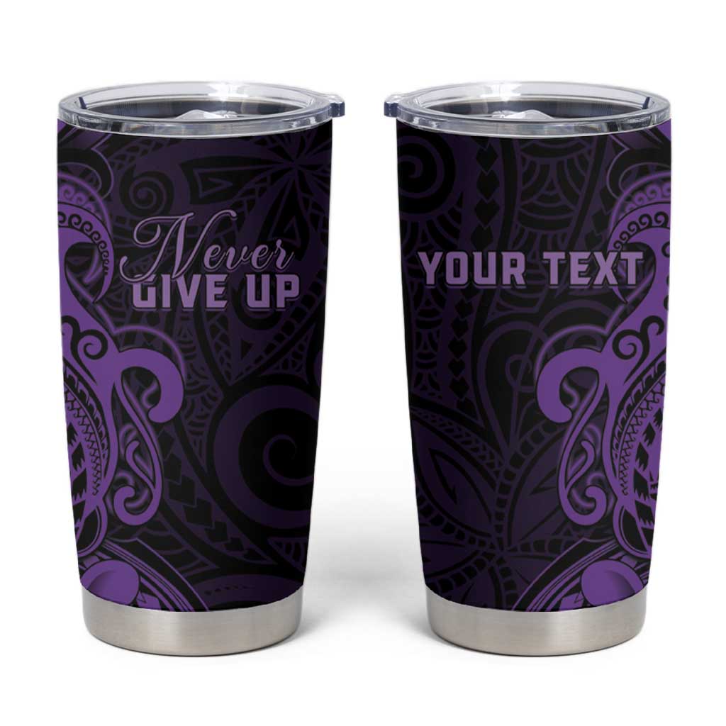 Personalised Lupus Warrior Tumbler Cup Never Give Up Polynesian Style