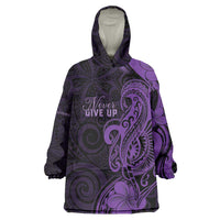Personalised Lupus Warrior Wearable Blanket Hoodie Never Give Up Polynesian Style