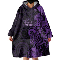 Personalised Lupus Warrior Wearable Blanket Hoodie Never Give Up Polynesian Style