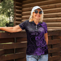 Personalised Lupus Warrior Women Polo Shirt Never Give Up Polynesian Style