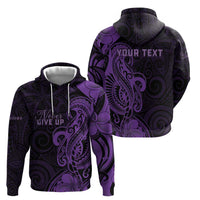 Personalised Lupus Warrior Zip Hoodie Never Give Up Polynesian Style