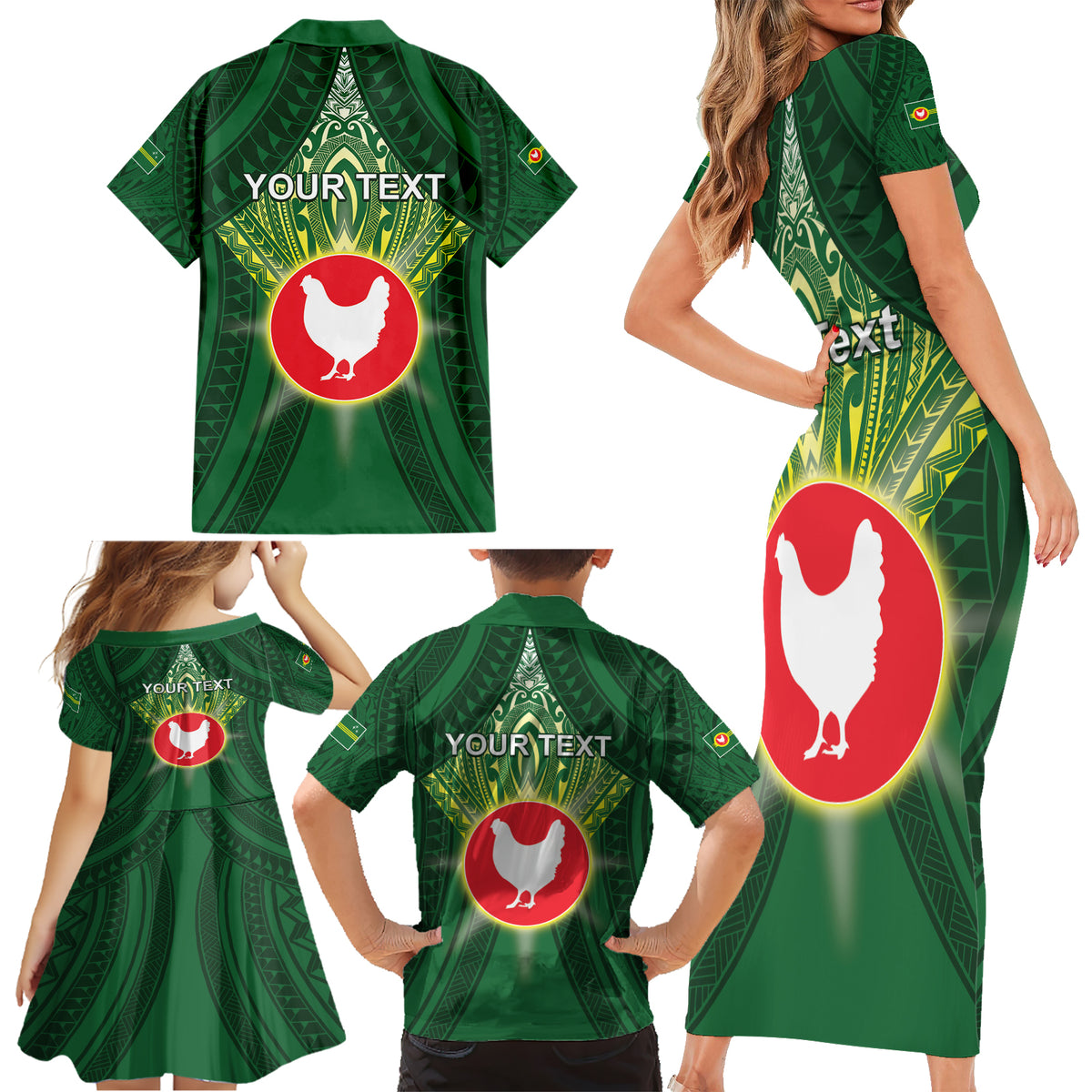 Personalized American Samoa Manu'a Cession Day Family Matching Short Sleeve Bodycon Dress and Hawaiian Shirt With Polynesian Pattern