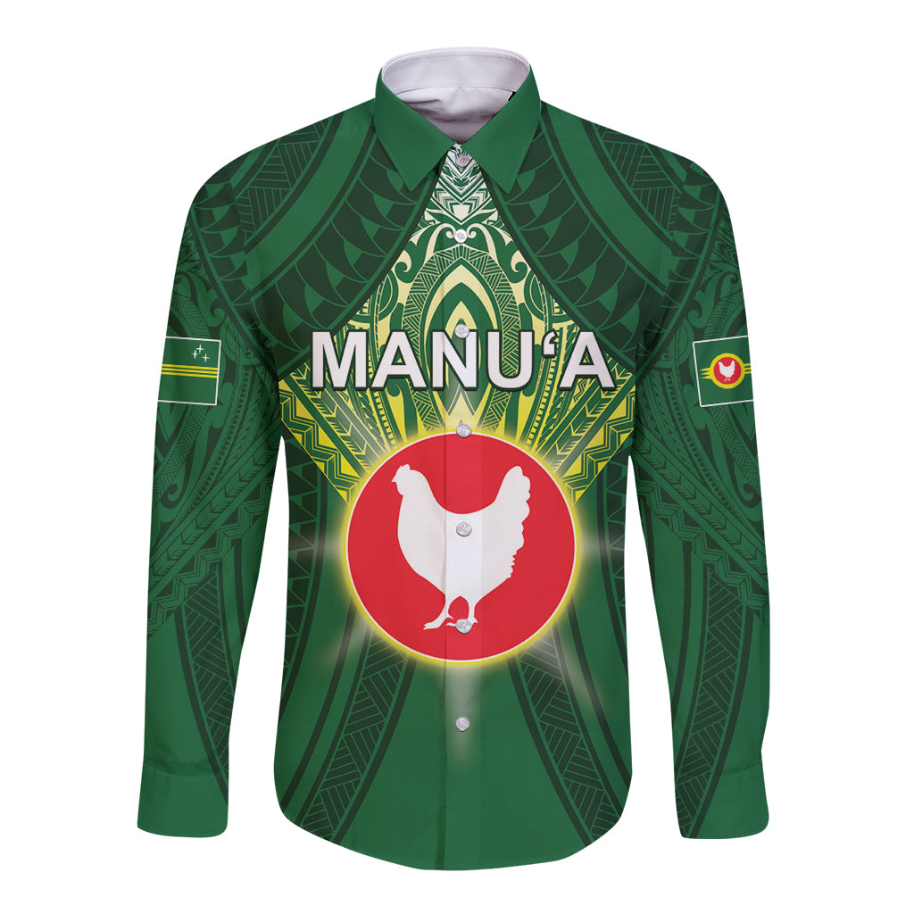 Personalized American Samoa Manu'a Cession Day Long Sleeve Button Shirt With Polynesian Pattern