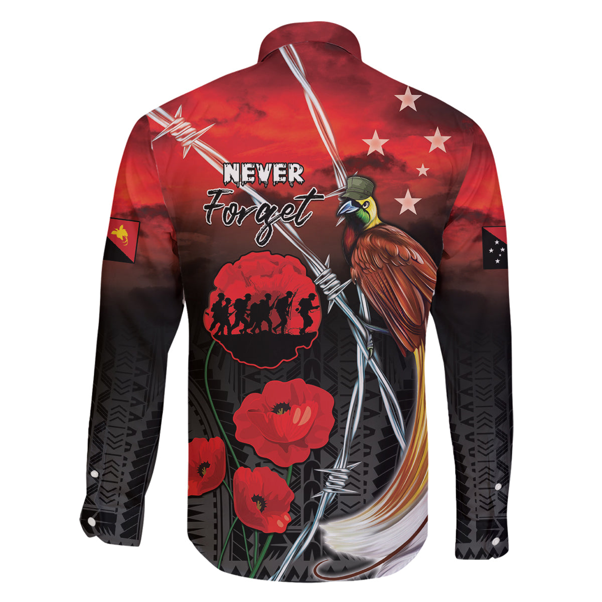 Papua New Guinea Remembrance Day Family Matching Puletasi and Hawaiian Shirt Lest We Forget