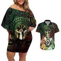 Vanuatu Happy Assumption Day Couples Matching Off Shoulder Short Dress and Hawaiian Shirt