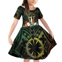 Vanuatu Happy Assumption Day Family Matching Off Shoulder Short Dress and Hawaiian Shirt