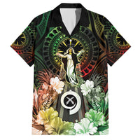 Vanuatu Happy Assumption Day Family Matching Off Shoulder Short Dress and Hawaiian Shirt