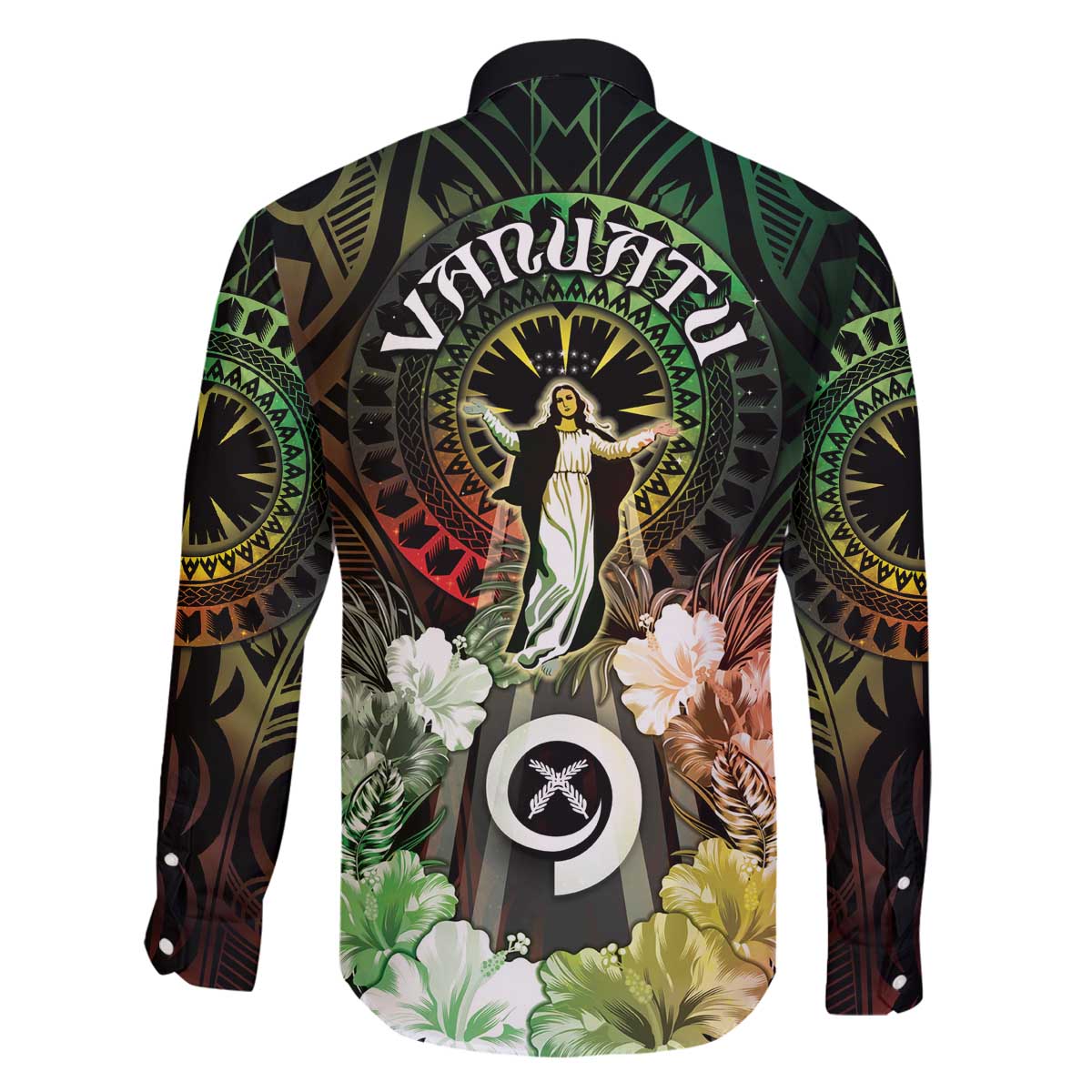 Vanuatu Happy Assumption Day Family Matching Off Shoulder Short Dress and Hawaiian Shirt