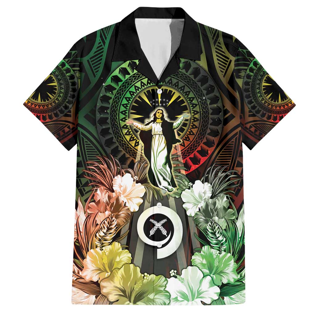 Vanuatu Happy Assumption Day Family Matching Short Sleeve Bodycon Dress and Hawaiian Shirt