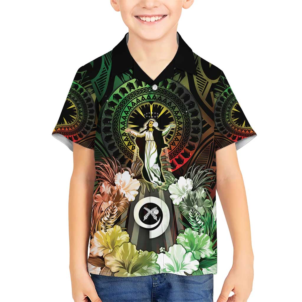 Vanuatu Happy Assumption Day Family Matching Short Sleeve Bodycon Dress and Hawaiian Shirt