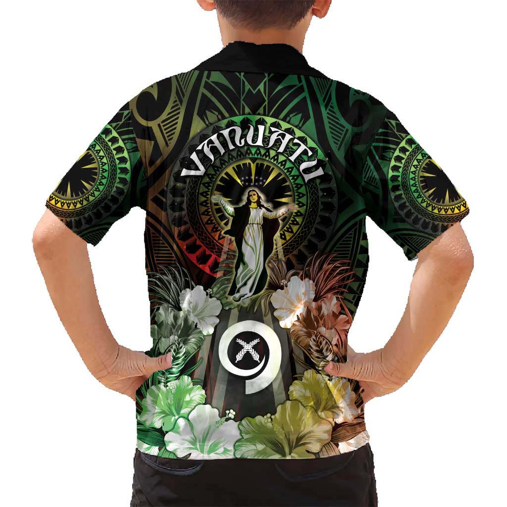 Vanuatu Happy Assumption Day Family Matching Tank Maxi Dress and Hawaiian Shirt