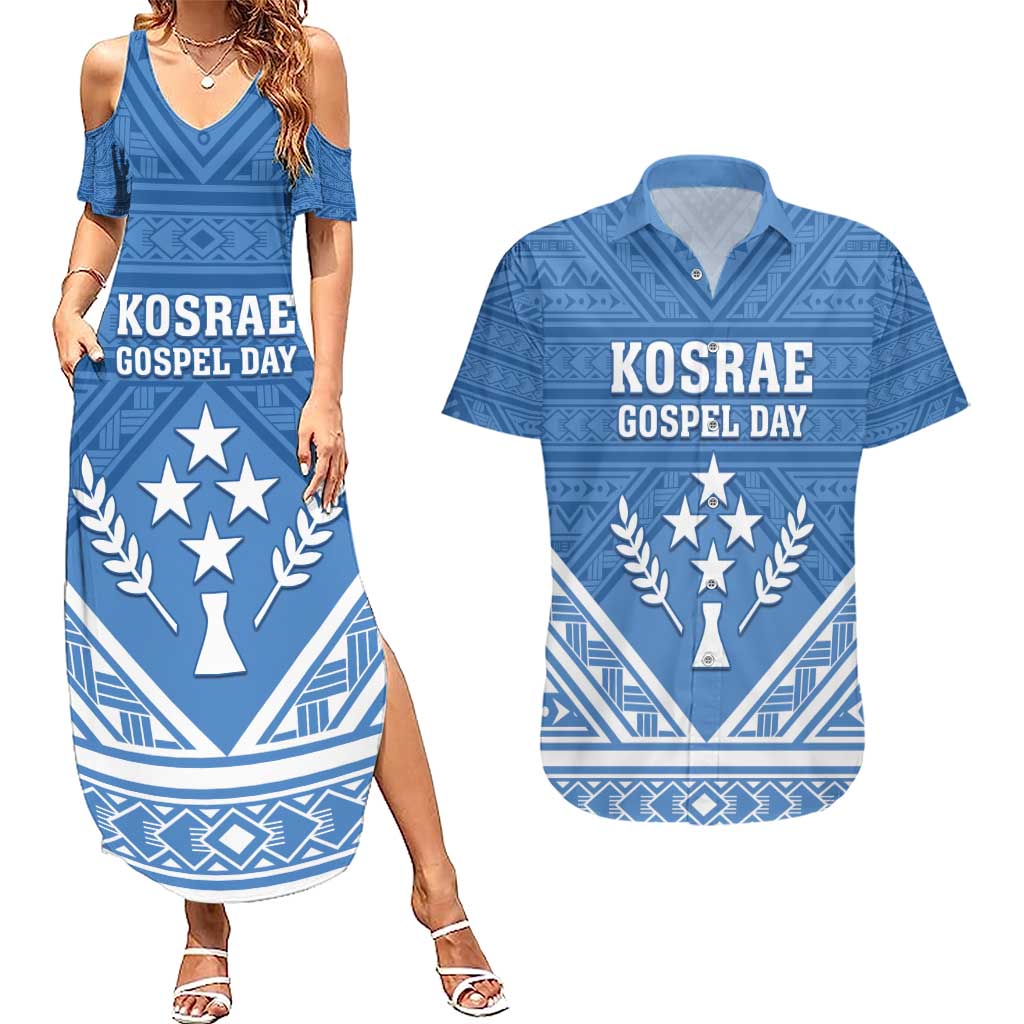 Personalised Kosrae State Gospel Day Couples Matching Summer Maxi Dress and Hawaiian Shirt Simple Style