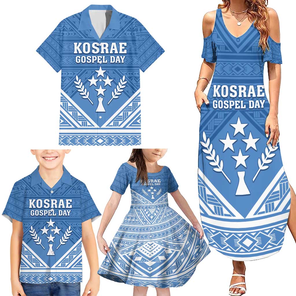 Personalised Kosrae State Gospel Day Family Matching Summer Maxi Dress and Hawaiian Shirt Simple Style