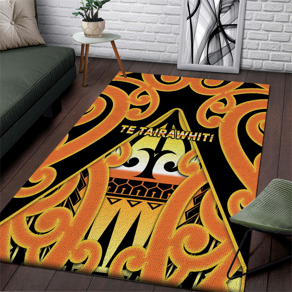 New Zealand Te Tairawhiti Area Rug Maori Koru Pattern LT05 Orange - Polynesian Pride