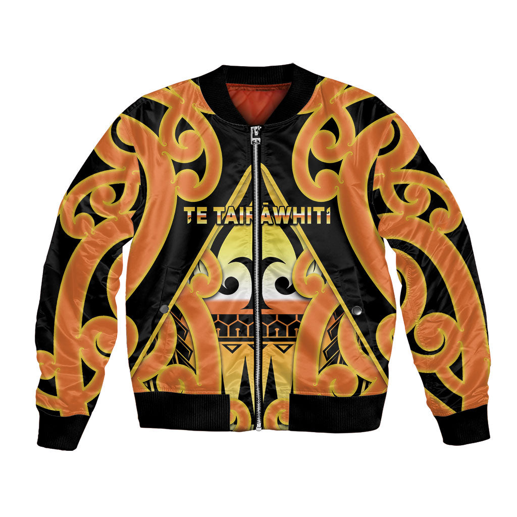 Personalised New Zealand Te Tairawhiti Bomber Jacket Maori Koru Pattern LT05 Unisex Orange - Polynesian Pride