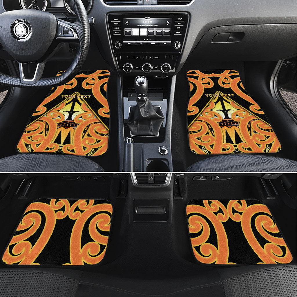 Personalised New Zealand Te Tairawhiti Car Mats Maori Koru Pattern LT05 Set 4pcs Orange - Polynesian Pride