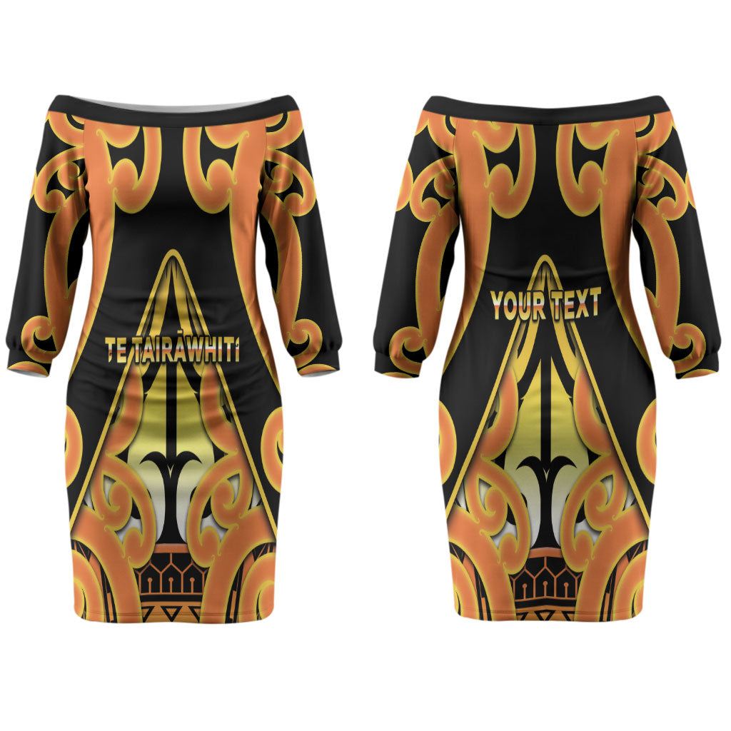 Personalised New Zealand Te Tairawhiti Couples Matching Off The Shoulder Long Sleeve Dress and Hawaiian Shirt Maori Koru Pattern LT05 - Polynesian Pride