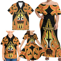 Personalised New Zealand Te Tairawhiti Family Matching Off Shoulder Maxi Dress and Hawaiian Shirt Maori Koru Pattern LT05 - Polynesian Pride