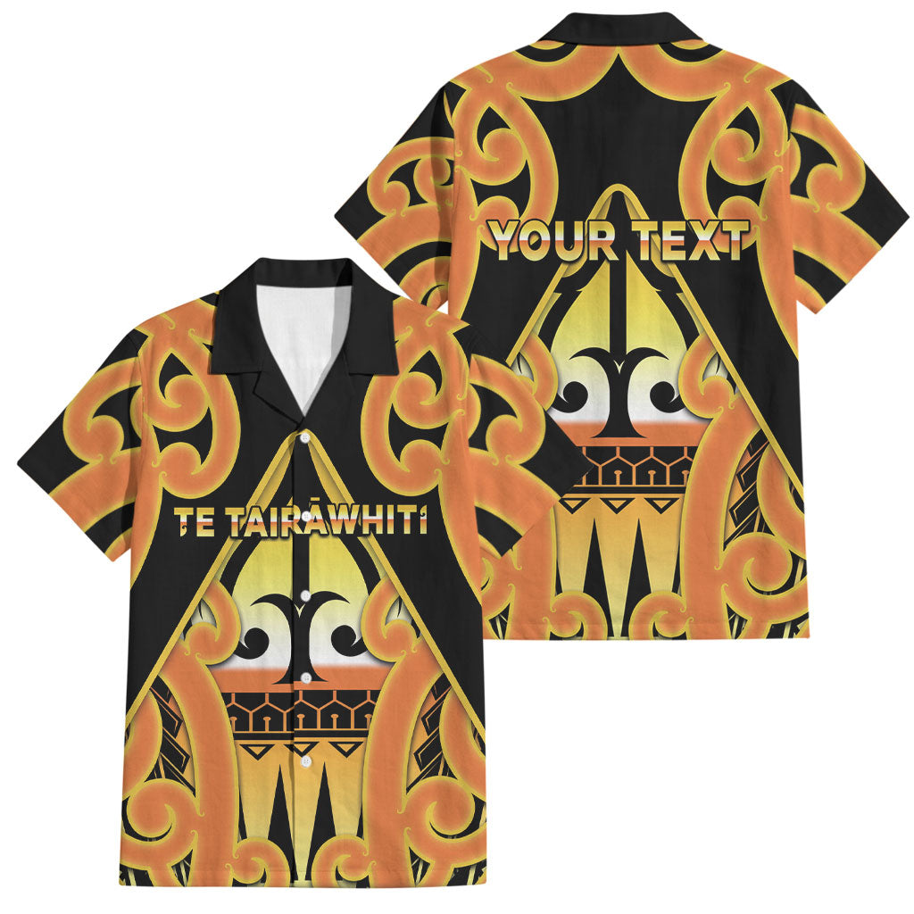 Personalised New Zealand Te Tairawhiti Family Matching Puletasi and Hawaiian Shirt Maori Koru Pattern LT05 Dad's Shirt - Short Sleeve Orange - Polynesian Pride