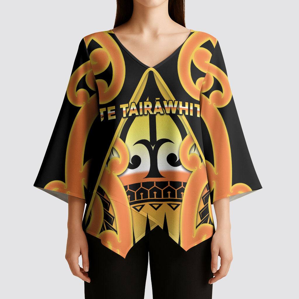 Personalised New Zealand Te Tairawhiti Kimono Sleeve Blouse Maori Koru Pattern LT05 - Polynesian Pride