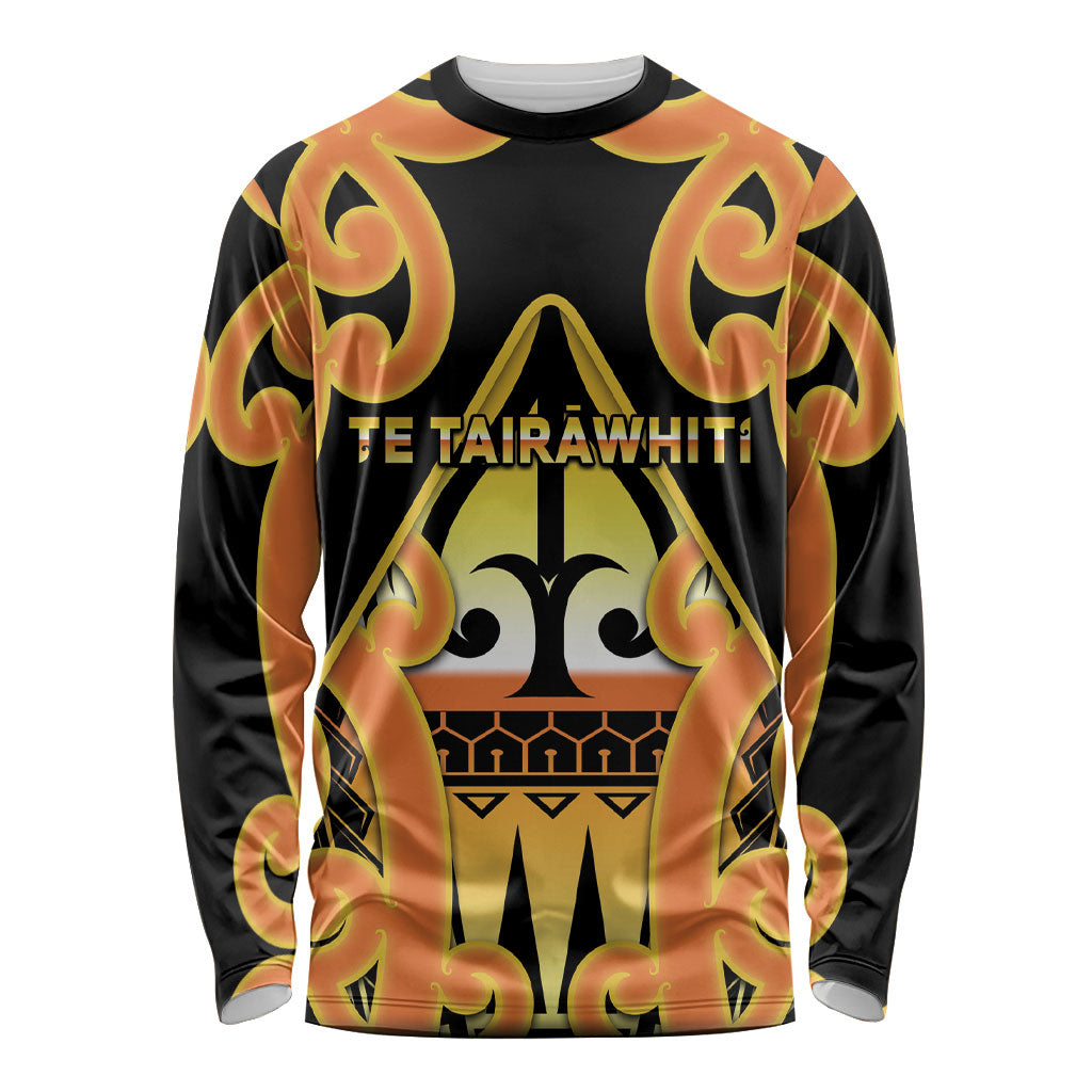 Personalised New Zealand Te Tairawhiti Long Sleeve Shirt Maori Koru Pattern LT05 Unisex Orange - Polynesian Pride