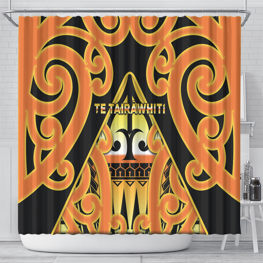 New Zealand Te Tairawhiti Shower Curtain Maori Koru Pattern LT05 - Polynesian Pride