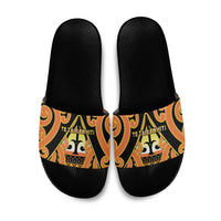 New Zealand Te Tairawhiti Slide Sandals Maori Koru Pattern LT05 Orange - Polynesian Pride