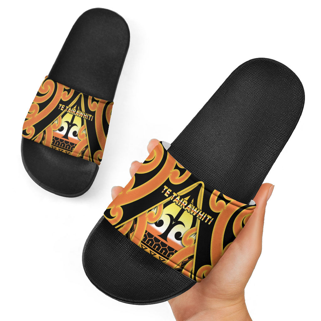 New Zealand Te Tairawhiti Slide Sandals Maori Koru Pattern LT05 - Polynesian Pride