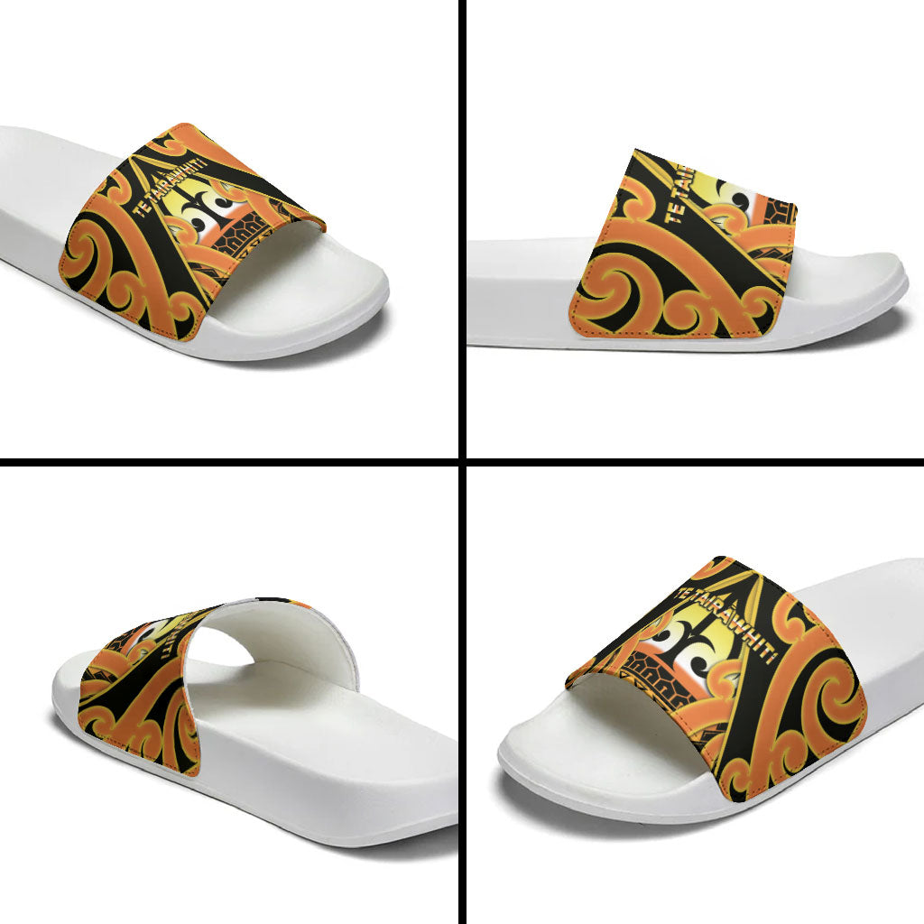 New Zealand Te Tairawhiti Slide Sandals Maori Koru Pattern LT05 - Polynesian Pride