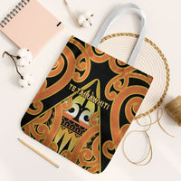 New Zealand Te Tairawhiti Tote Bag Maori Koru Pattern LT05 White Strap One Size Orange - Polynesian Pride