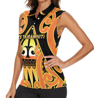 Personalised New Zealand Te Tairawhiti Women Sleeveless Polo Shirt Maori Koru Pattern LT05 - Polynesian Pride