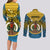 Vanuatu Sanma Province Couples Matching Long Sleeve Bodycon Dress and Long Sleeve Button Shirts Coat Of Arms And Namele Fern Polynesian Pattern LT05 - Polynesian Pride