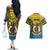 Vanuatu Sanma Province Couples Matching Off The Shoulder Long Sleeve Dress and Hawaiian Shirt Coat Of Arms And Namele Fern Polynesian Pattern LT05 - Polynesian Pride