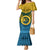 Vanuatu Sanma Province Mermaid Dress Coat Of Arms And Namele Fern Polynesian Pattern LT05 Women Yellow - Polynesian Pride