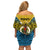 Vanuatu Sanma Province Off Shoulder Short Dress Coat Of Arms And Namele Fern Polynesian Pattern LT05 - Polynesian Pride