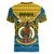 Vanuatu Sanma Province Women V Neck T Shirt Coat Of Arms And Namele Fern Polynesian Pattern LT05 - Polynesian Pride
